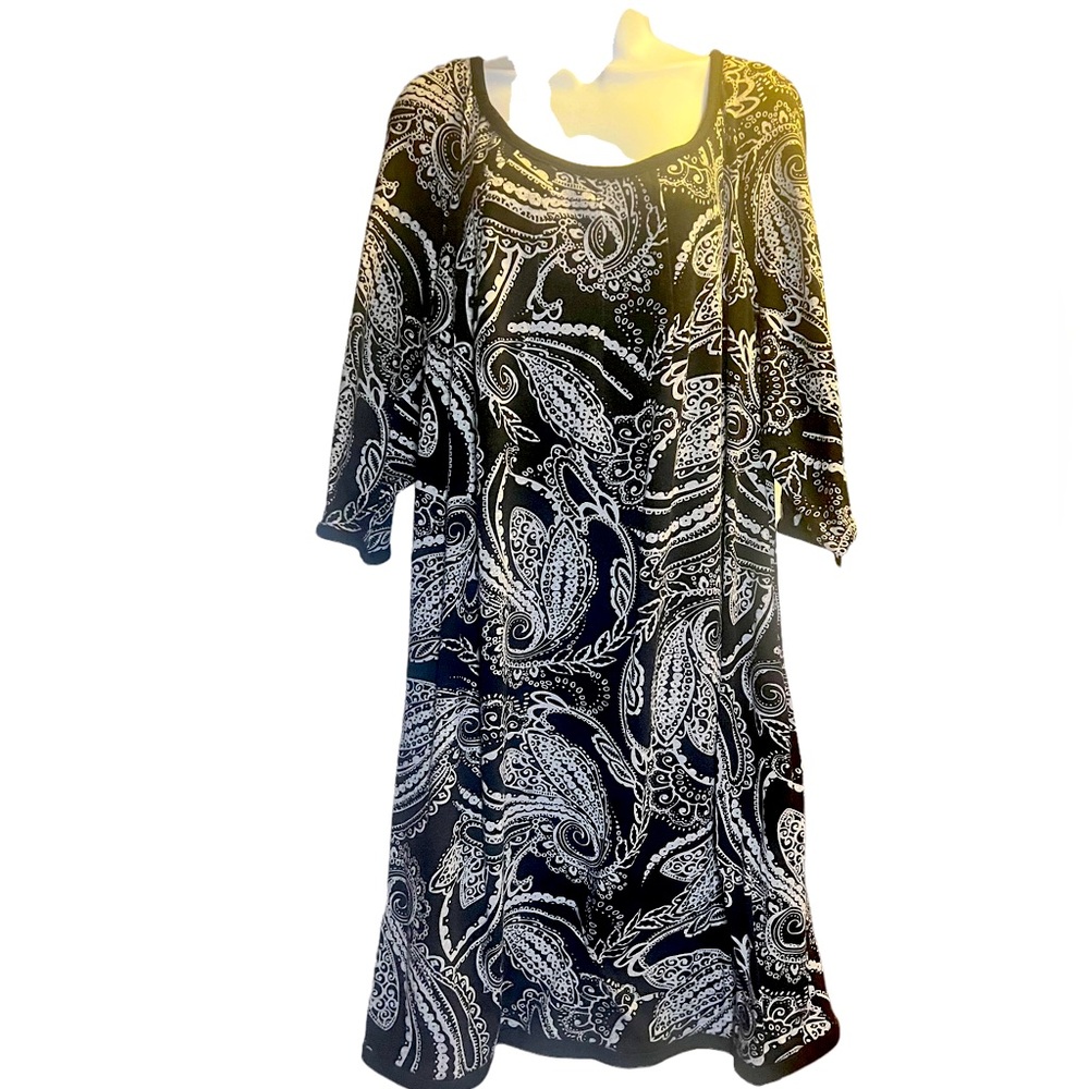 Paisley Print Sweater Dress Plus